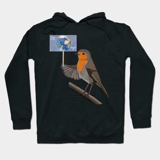 There Is No Planet B Bird Illustration Hoodie by jzbirds